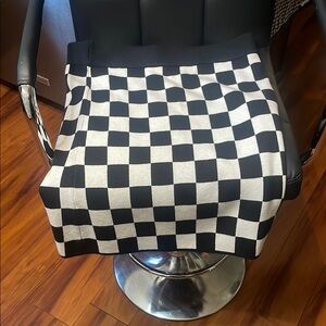 Checkerboard Knit Throw Blanket - Black and White